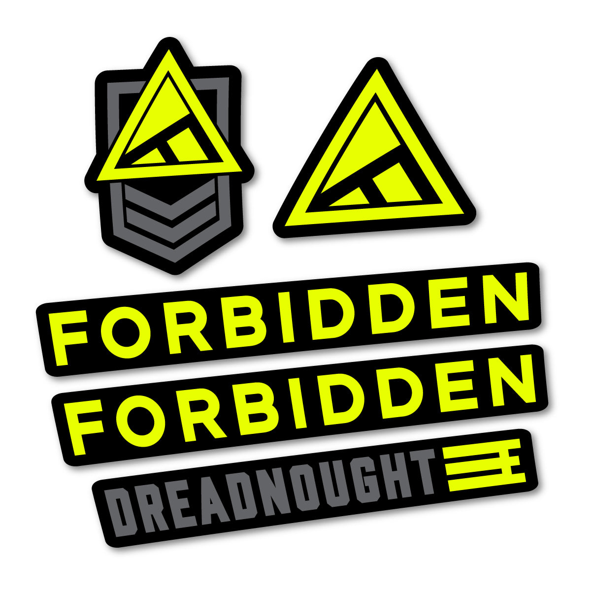 Neon Yellow decal for Forbidden Dreadnought E 2026 frame – bike sticker vinyl
