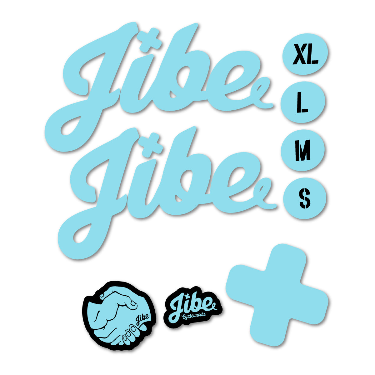 Stickers compatibles Jibe Fully 2024-2026 pour cadre – autocollants vinyle - Cyan Glacier