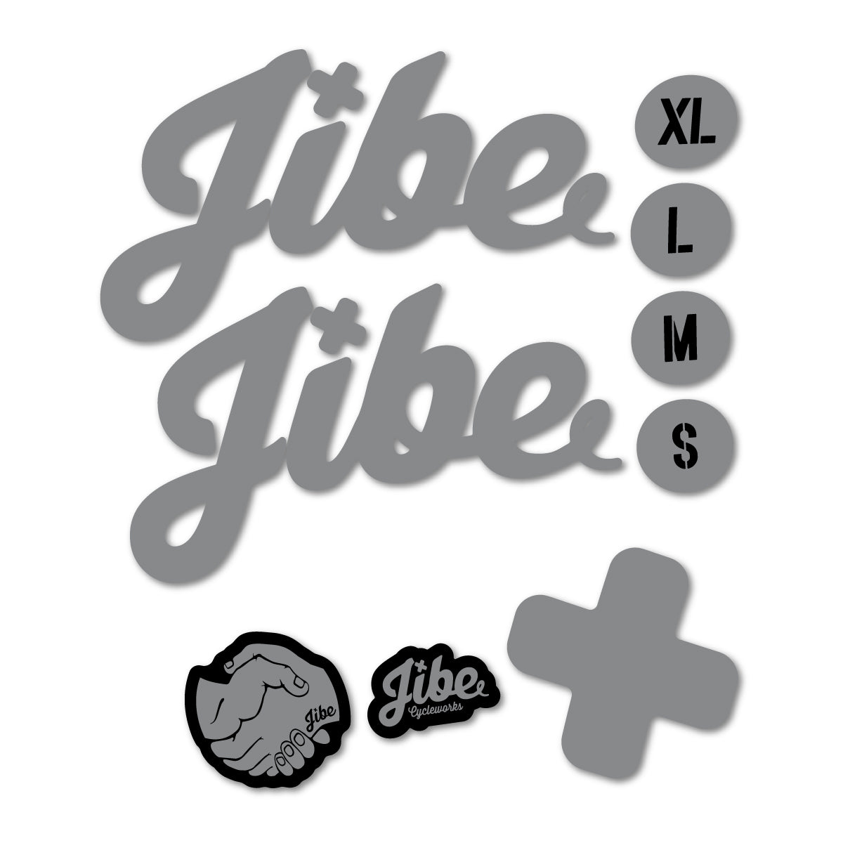 Stickers compatibles Jibe Fully 2024-2026 pour cadre – autocollants vinyle - Gris Souris