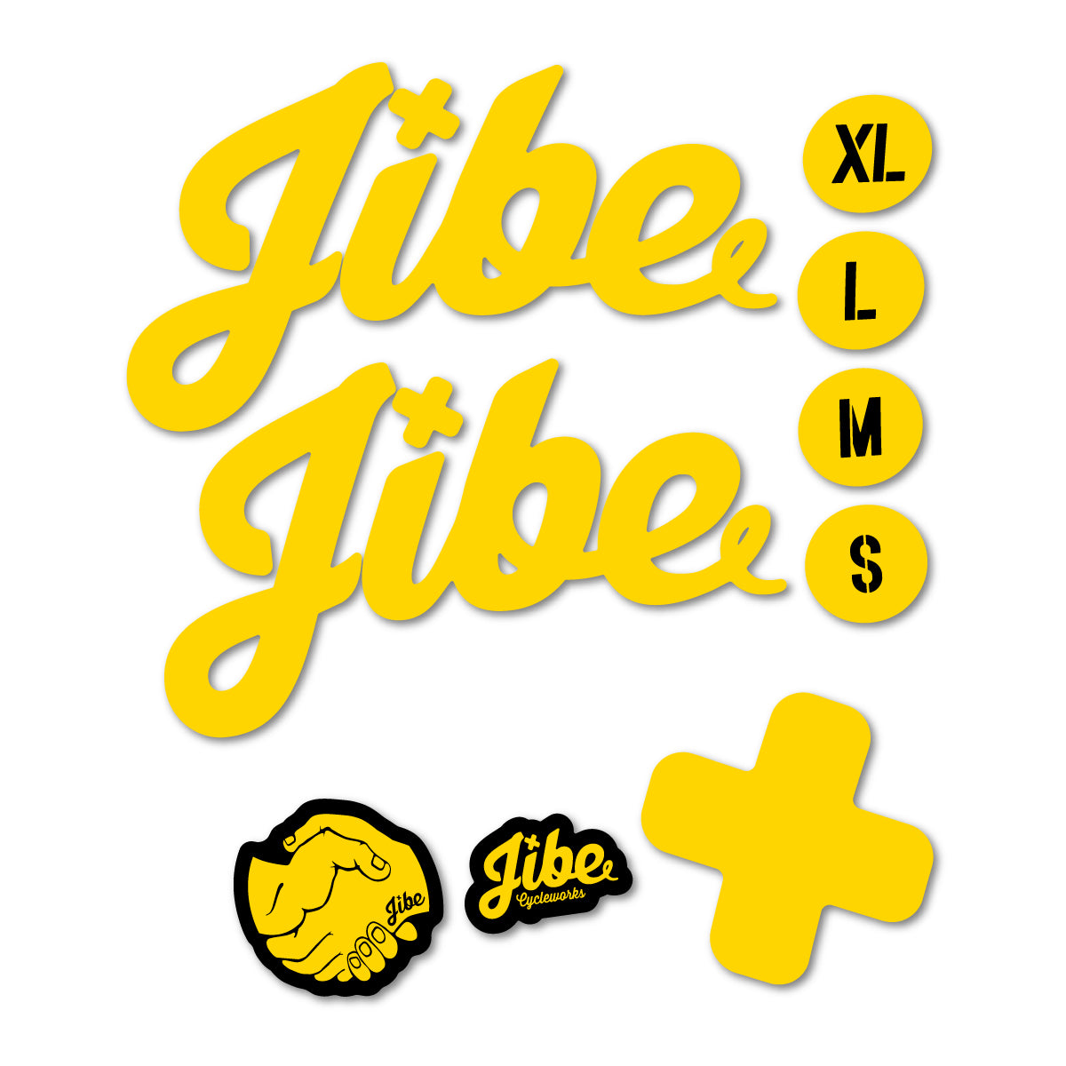 Stickers compatibles Jibe Fully 2024-2026 pour cadre – autocollants vinyle - Jaune Banane
