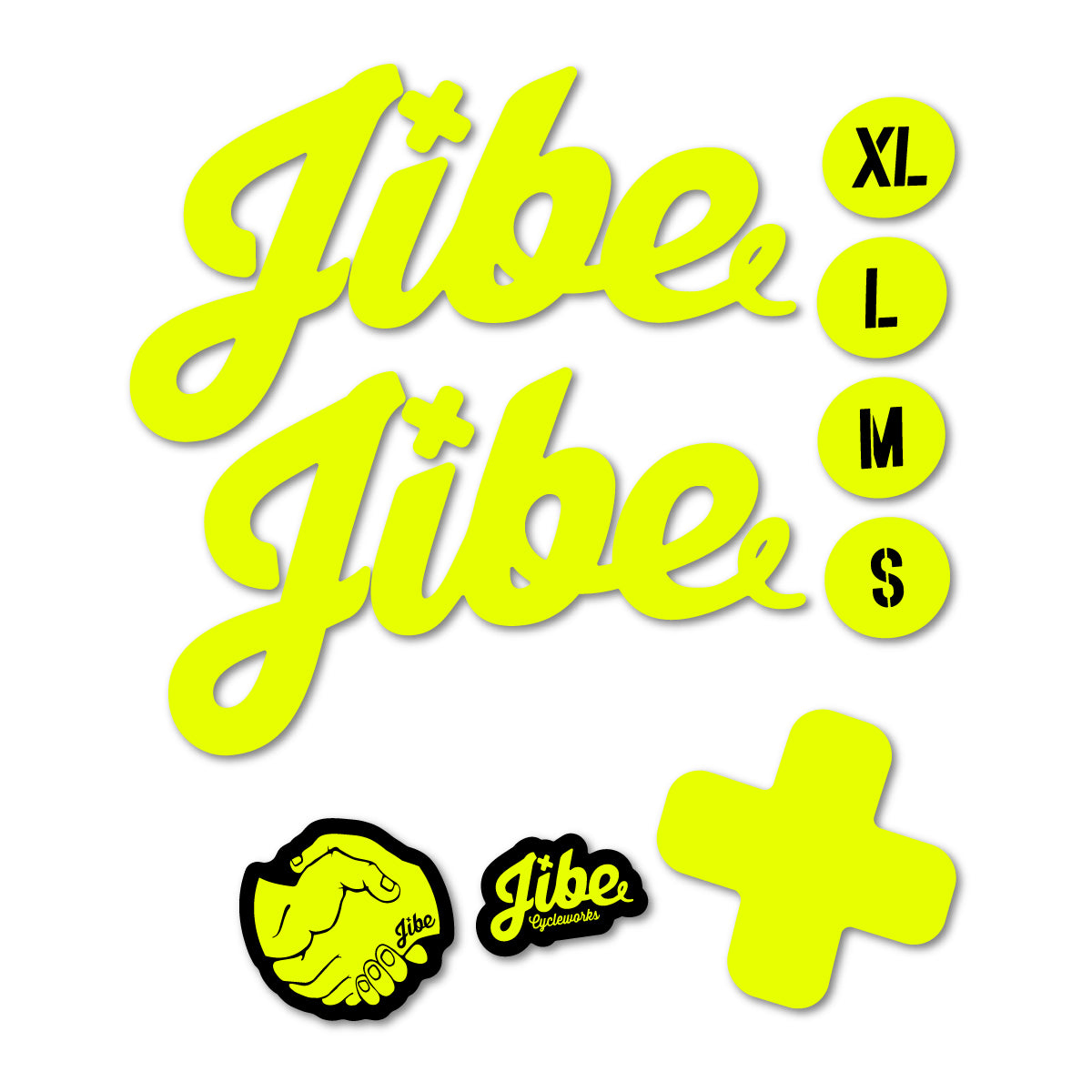 Stickers compatibles Jibe Fully 2024-2026 pour cadre – autocollants vinyle - Jaune Fluo