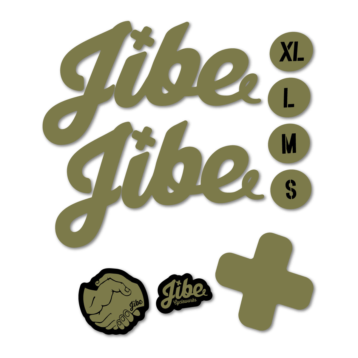 Stickers compatibles Jibe Fully 2024-2026 pour cadre – autocollants vinyle - Kaki