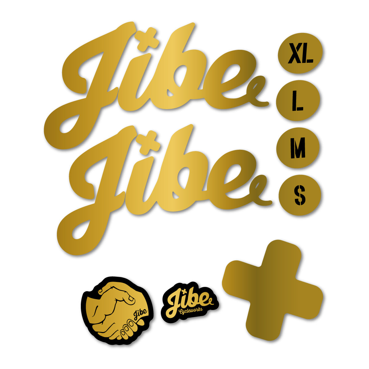 Stickers compatibles Jibe Fully 2024-2026 pour cadre – autocollants vinyle - Or