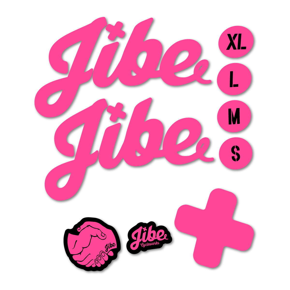 Stickers compatibles Jibe Fully 2024-2026 pour cadre – autocollants vinyle - Rose Bonbon