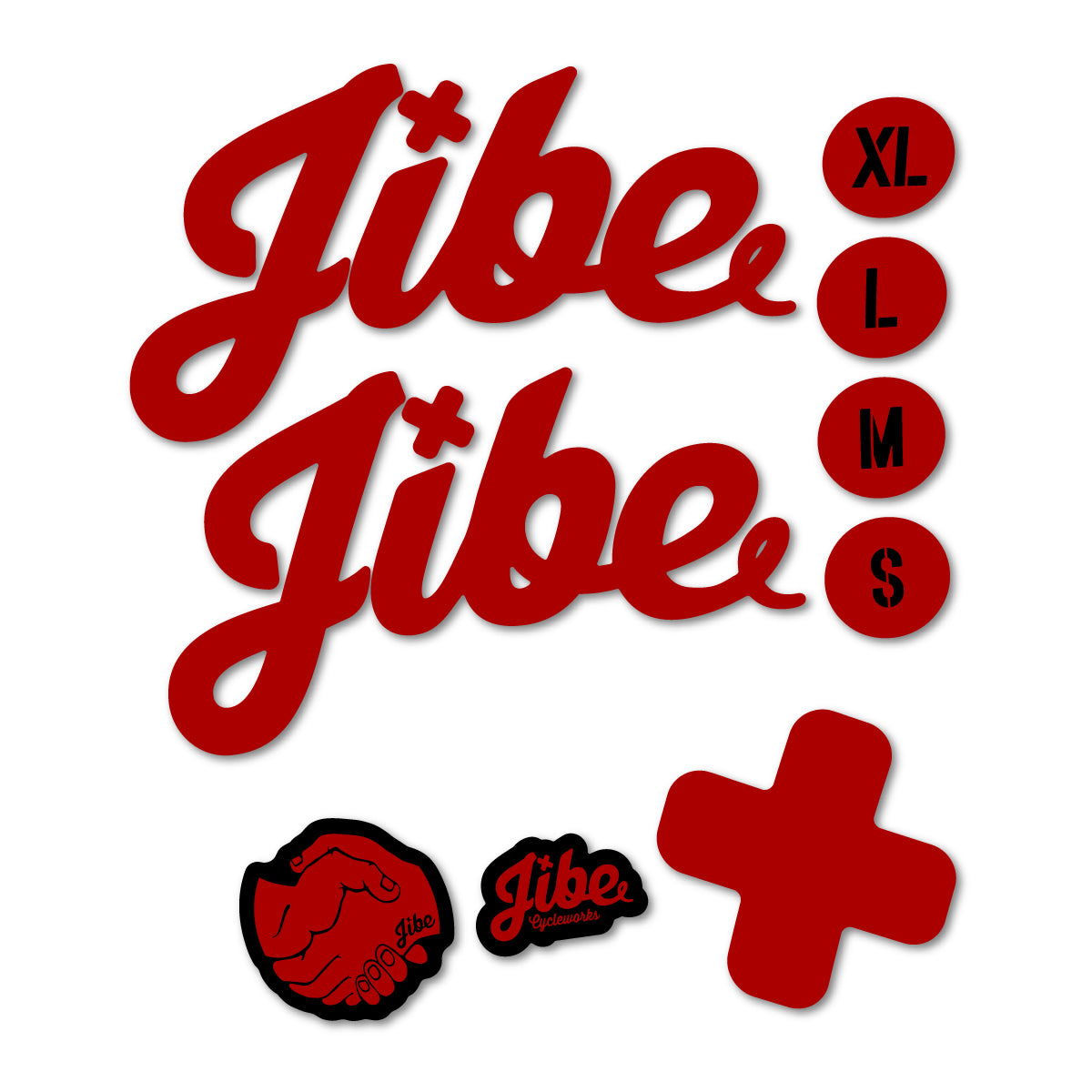 Stickers compatibles Jibe Fully 2024-2026 pour cadre – autocollants vinyle - Rouge Foncé