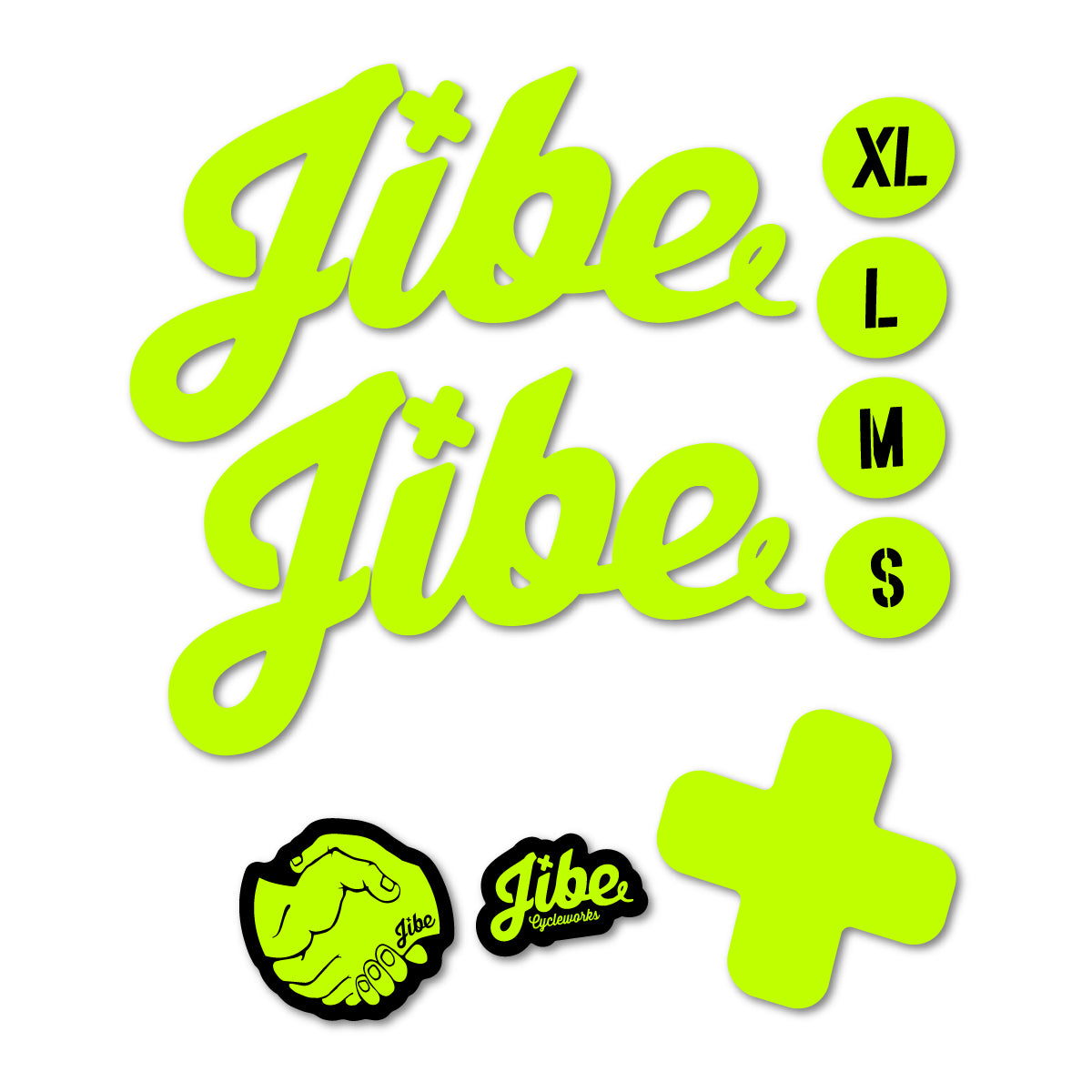 Stickers compatibles Jibe Fully 2024-2026 pour cadre – autocollants vinyle - Vert Lime Fluo