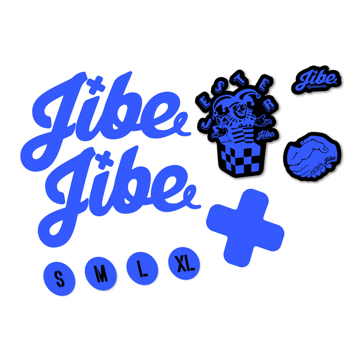 Stickers compatibles Jibe Jester 2025-2026 pour cadre – autocollants vinyle - Bleu