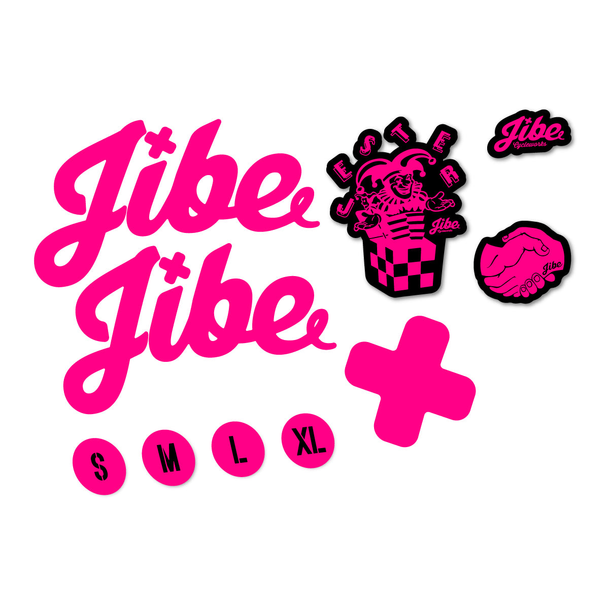 Stickers compatibles Jibe Jester 2025-2026 pour cadre – autocollants vinyle - Fuchsia