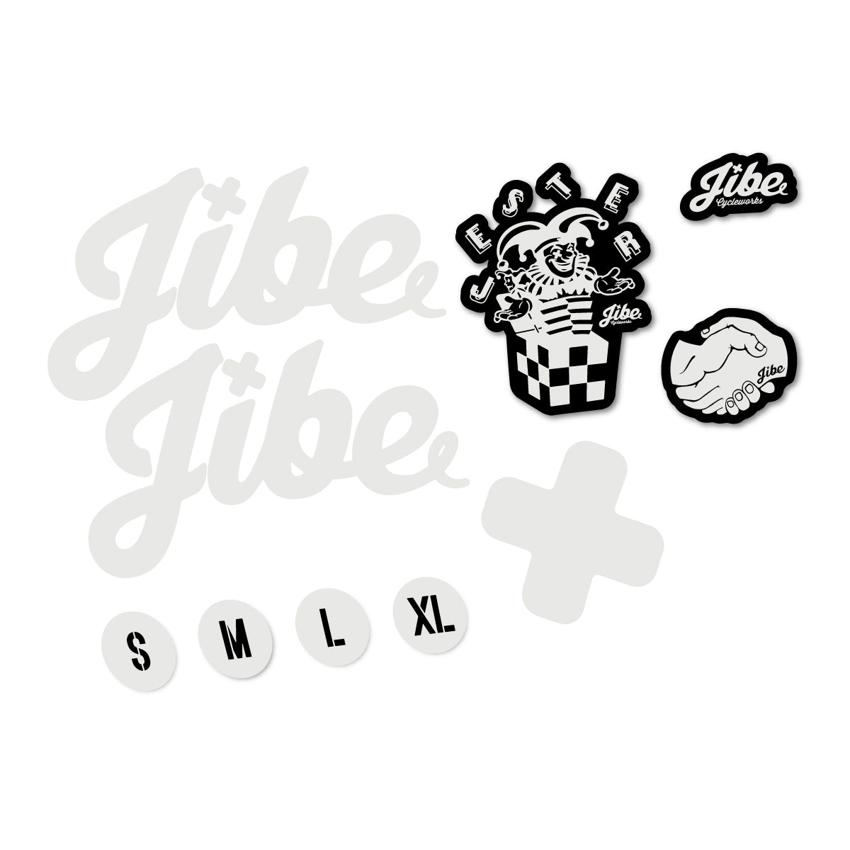 Stickers compatibles Jibe Jester 2025-2026 pour cadre – autocollants vinyle - Gris Perle