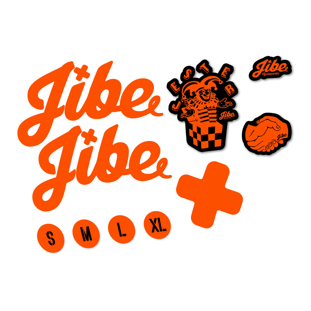 Stickers compatibles Jibe Jester 2025-2026 pour cadre – autocollants vinyle - Orange