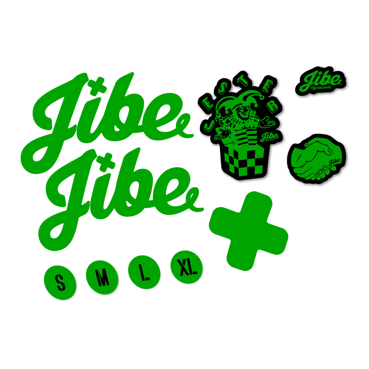 Stickers compatibles Jibe Jester 2025-2026 pour cadre – autocollants vinyle - Vert