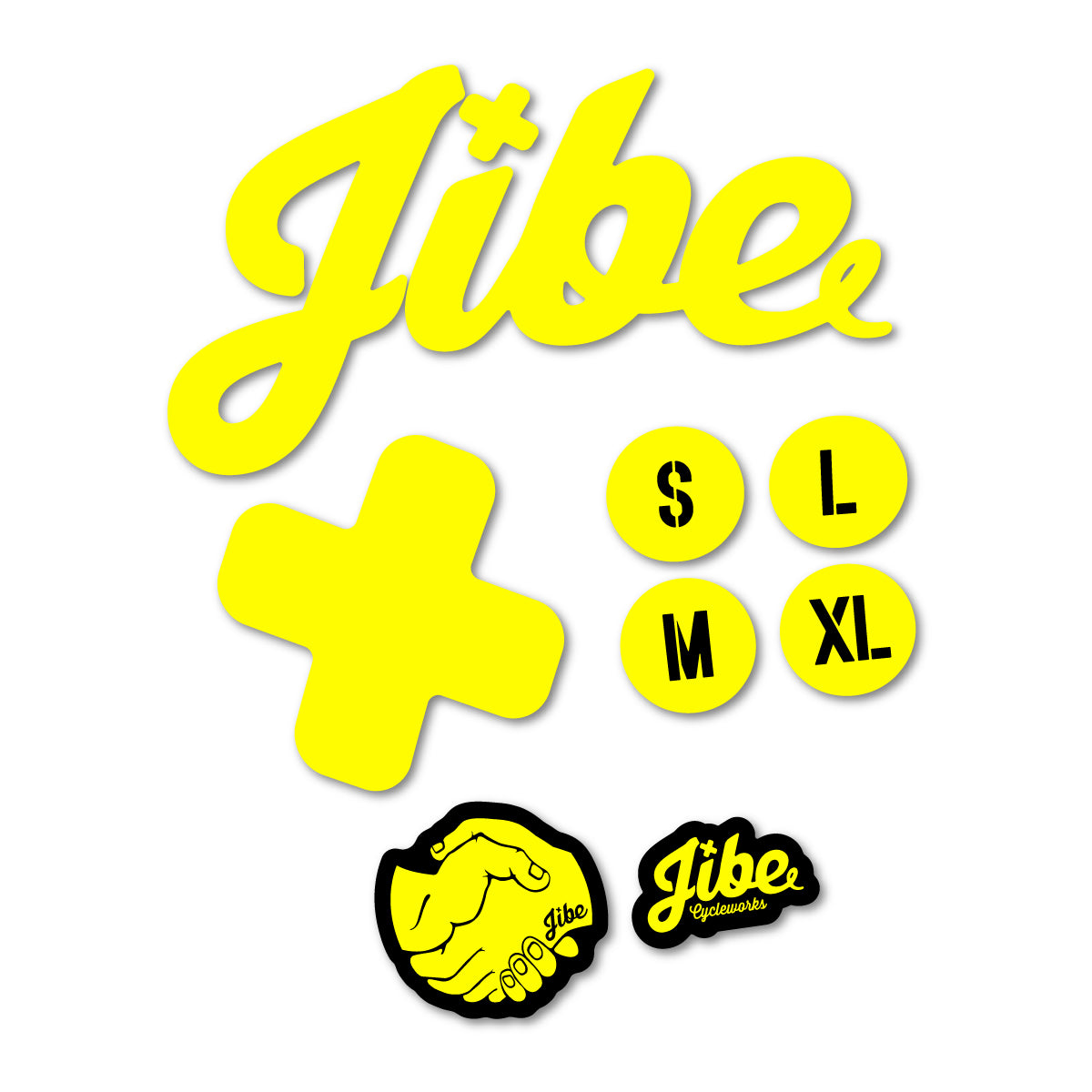 Stickers compatibles Jibe XCHT 2023-2026 pour cadre – autocollants vinyle - Jaune Citron
