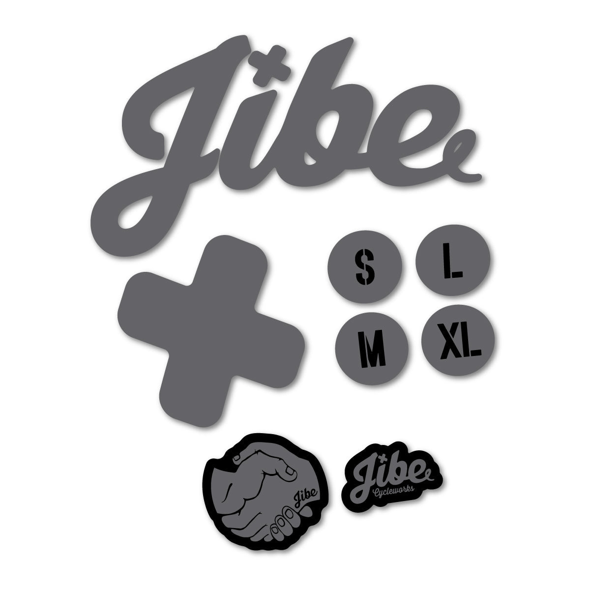 Medium Grey decal for Jibe XCHT 2023-2026 frame – bike sticker vinyl