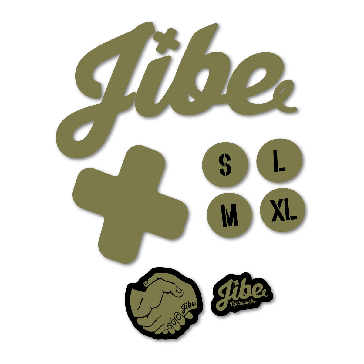 Khaki decal for Jibe XCHT 2023-2026 frame – bike sticker vinyl