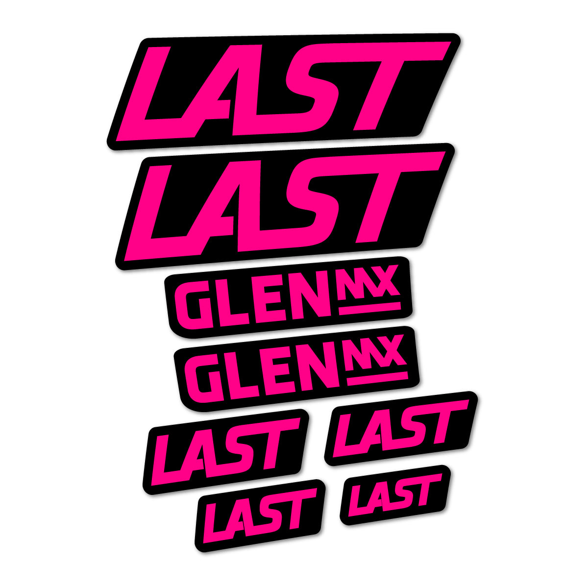 Stickers compatibles Last Glen 2020-2026 pour cadre – autocollants vinyle - Rose Fluo