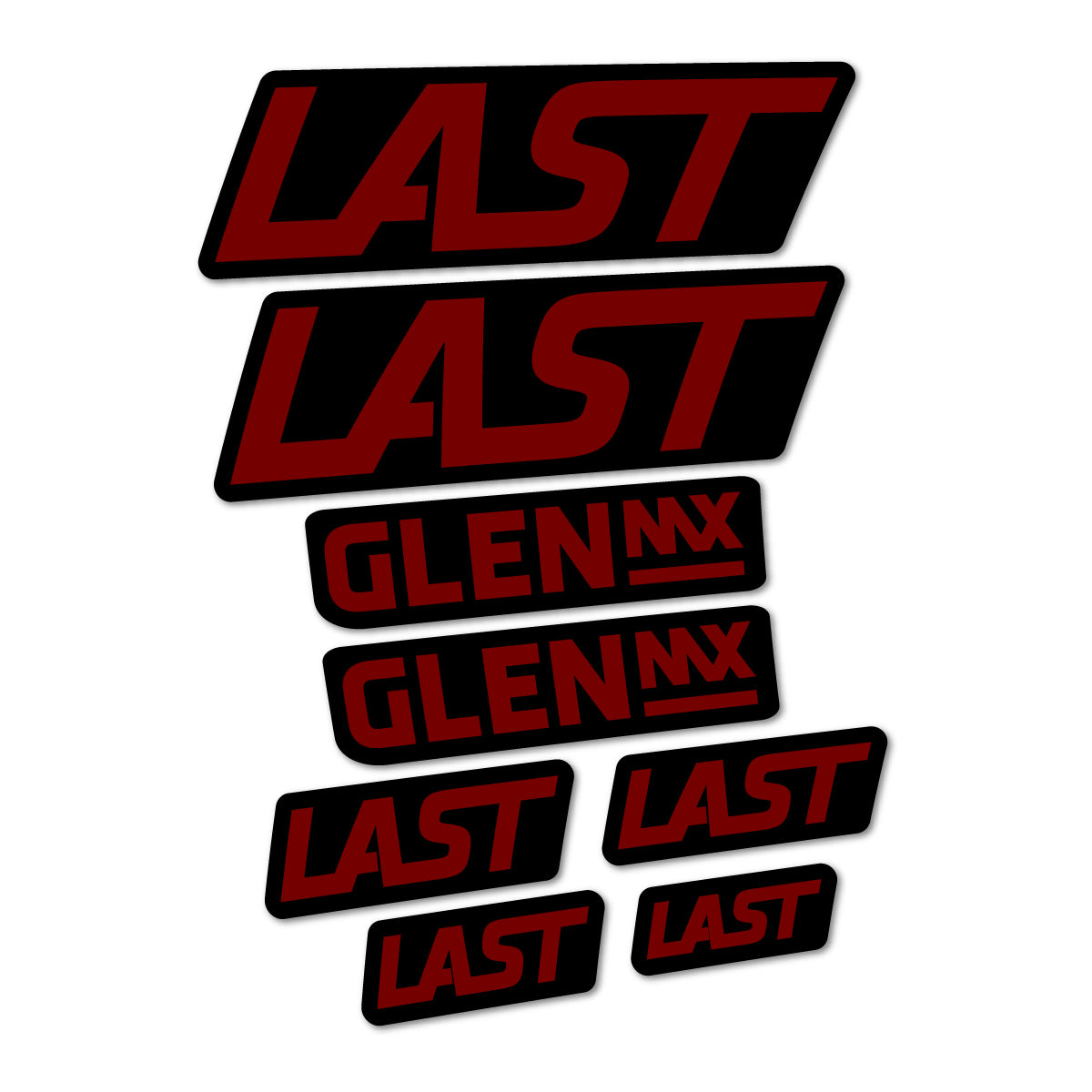 Stickers compatibles Last Glen 2020-2026 pour cadre – autocollants vinyle - Rouge Bordeaux