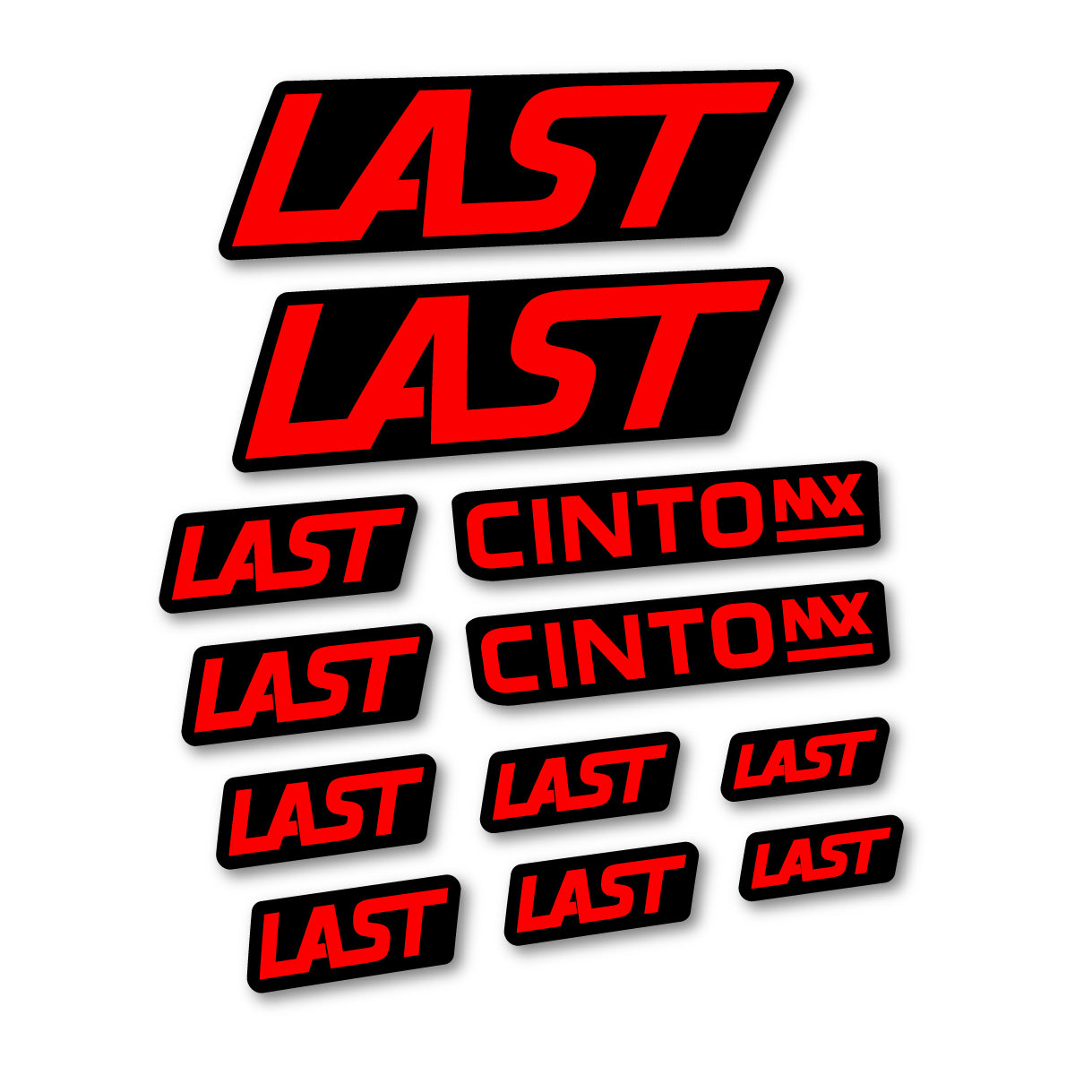 Stickers compatibles Last Cinto 2021-2026 pour cadre – autocollants vinyle - Rouge Orangé