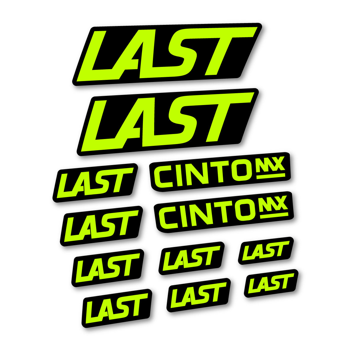Stickers compatibles Last Cinto 2021-2026 pour cadre – autocollants vinyle - Vert Lime Fluo