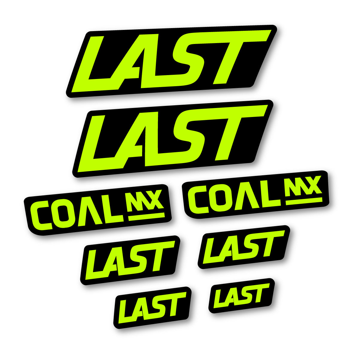 Stickers compatibles Last Coal 2020-2026 pour cadre – autocollants vinyle - Vert Lime Fluo