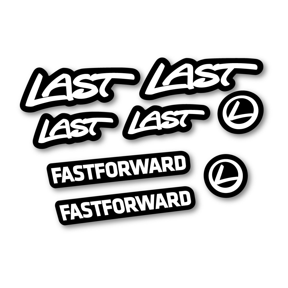 Stickers compatibles Last Fast Forward 2016-2026 pour cadre – autocollants vinyle - Blanc
