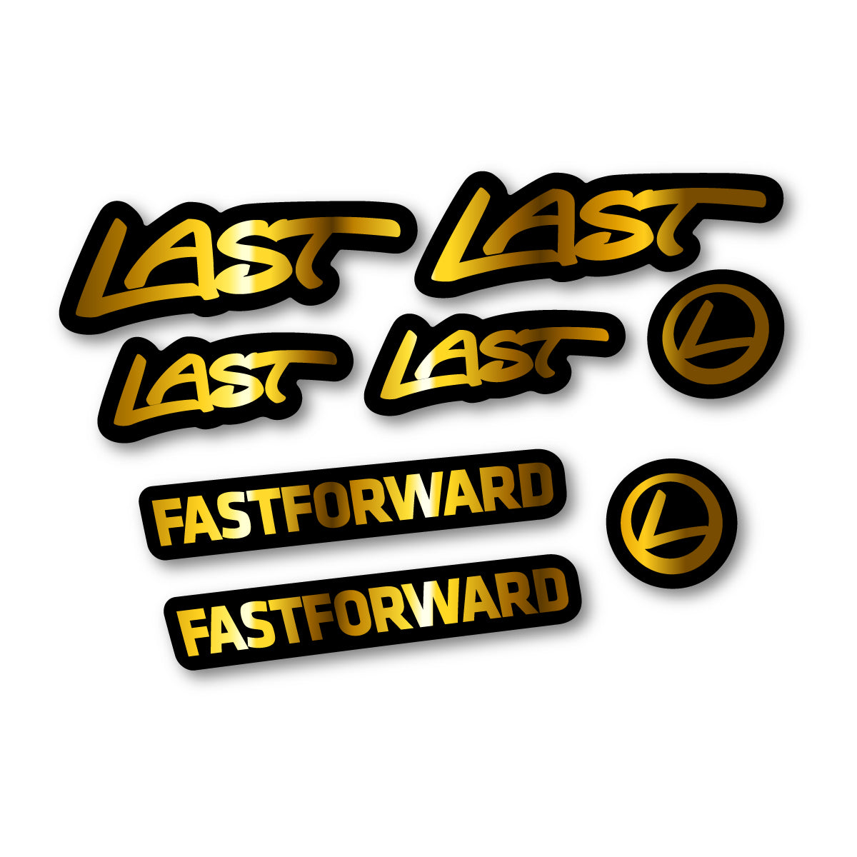 Chrome Gold decal for Last Fast Forward 2016-2026 frame – bike sticker vinyl