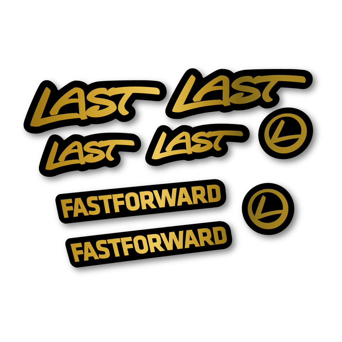 Gold decal for Last Fast Forward 2016-2026 frame – bike sticker vinyl