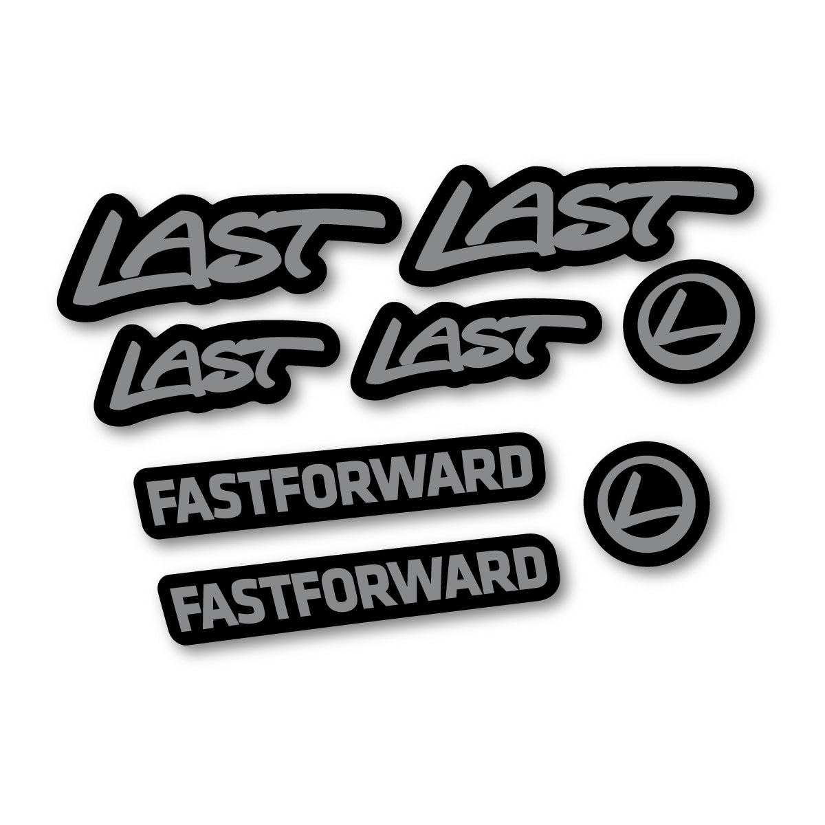 Stickers compatibles Last Fast Forward 2016-2026 pour cadre – autocollants vinyle - Gris Souris
