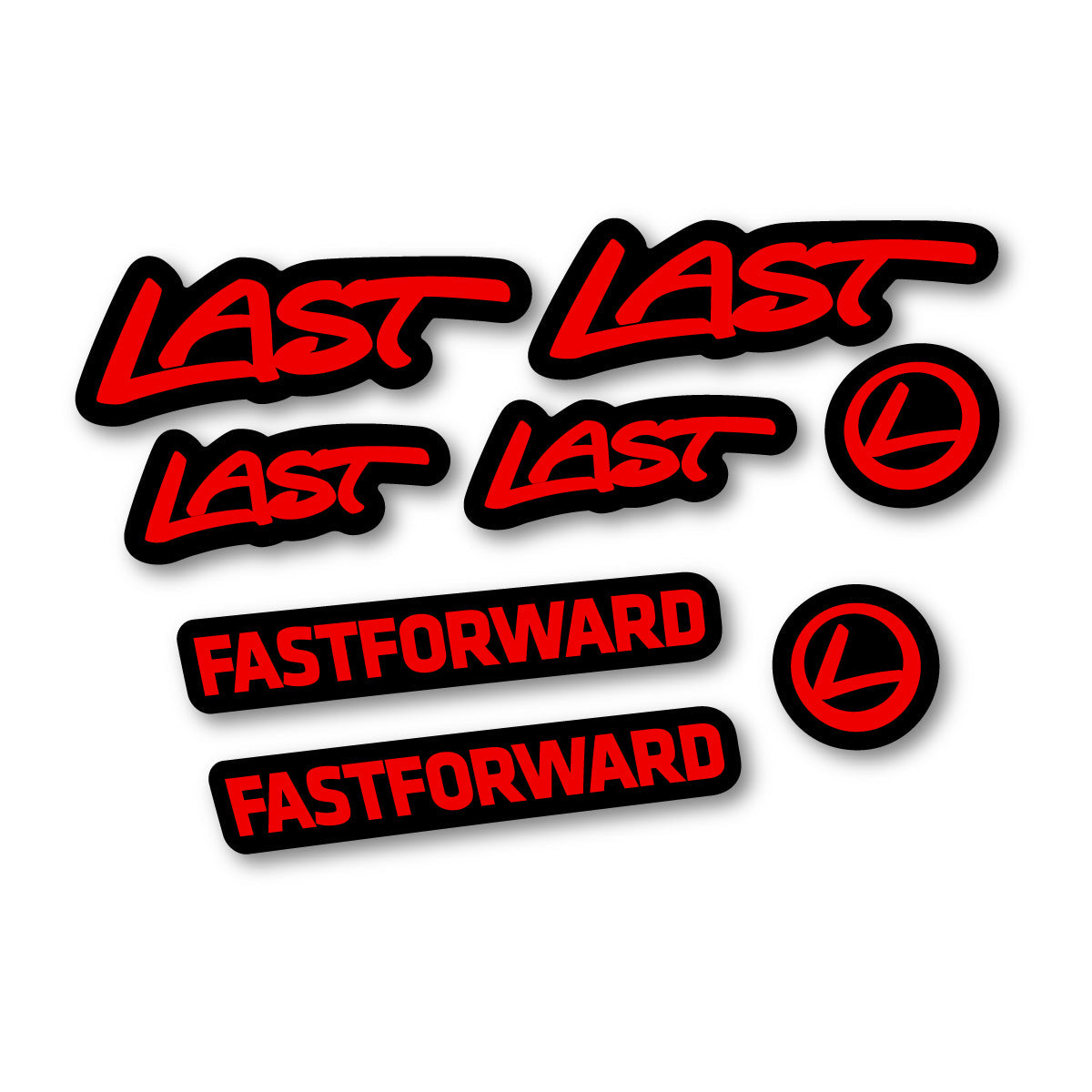 Red decal for Last Fast Forward 2016-2026 frame – bike sticker vinyl