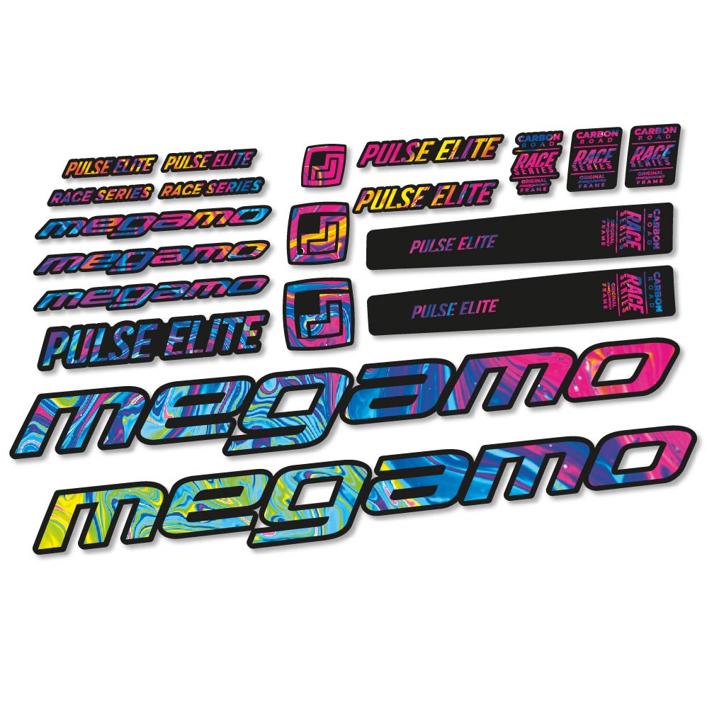 Stickers Megamo Pulse Elite 2022 compatibles Autocollants cadre
