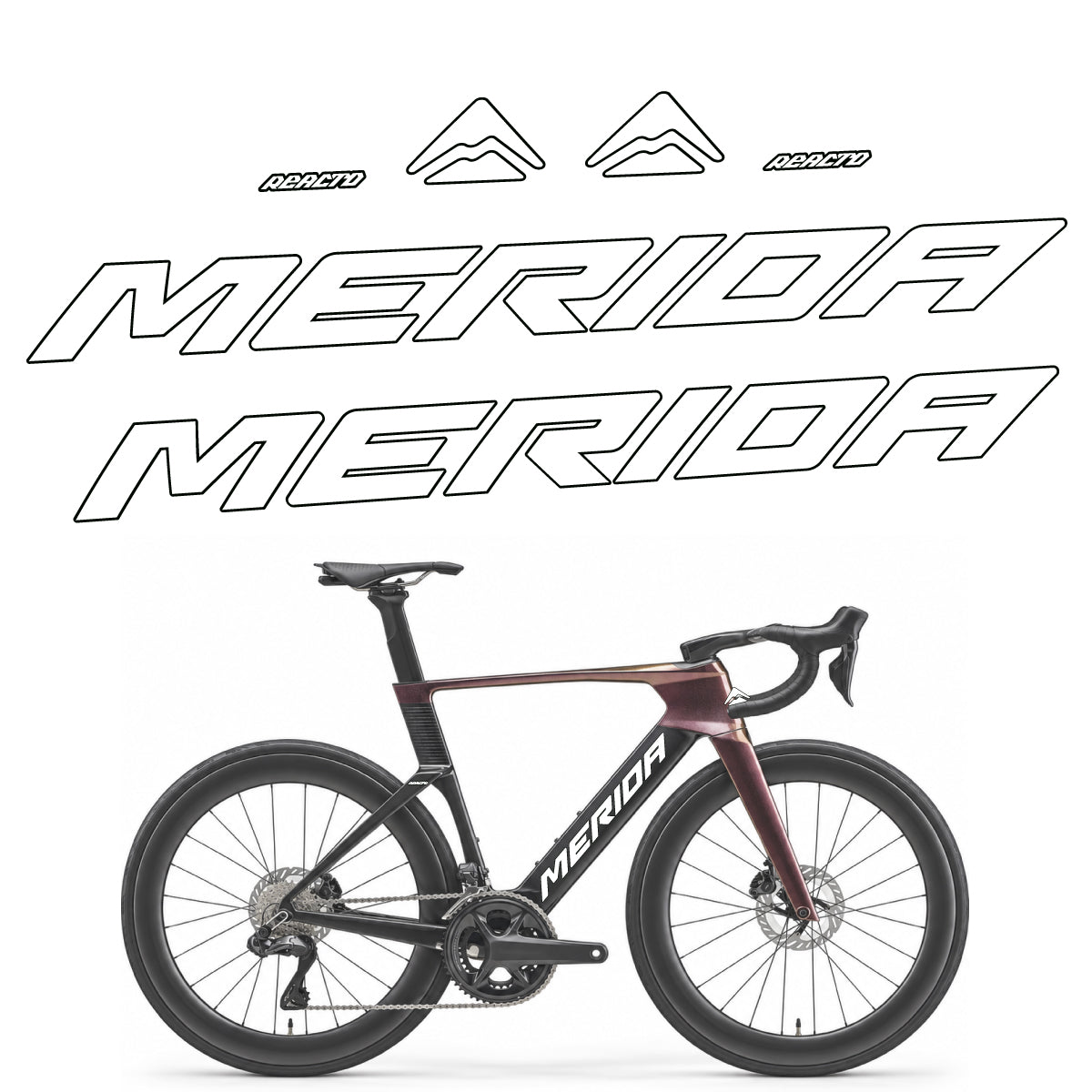 Stickers compatibles Merida Reacto 8000 2027 pour cadre – autocollants vinyle - Blanc