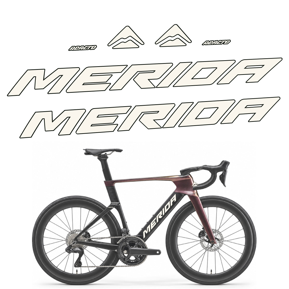 Stickers compatibles Merida Reacto 8000 2027 pour cadre – autocollants vinyle - Blanc Cassé