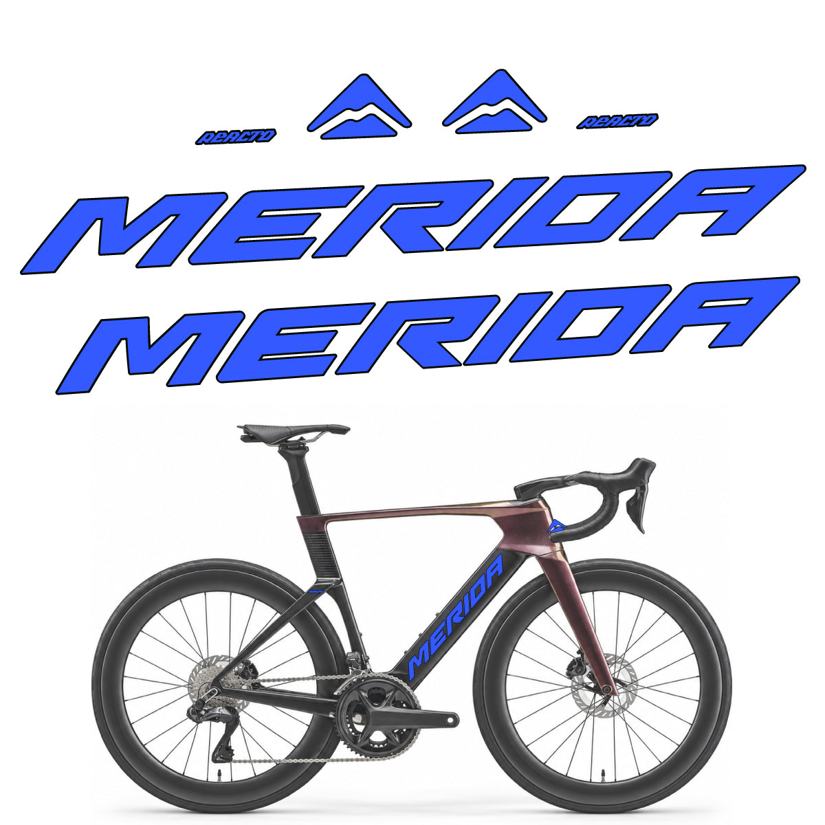 Stickers compatibles Merida Reacto 8000 2027 pour cadre – autocollants vinyle - Bleu