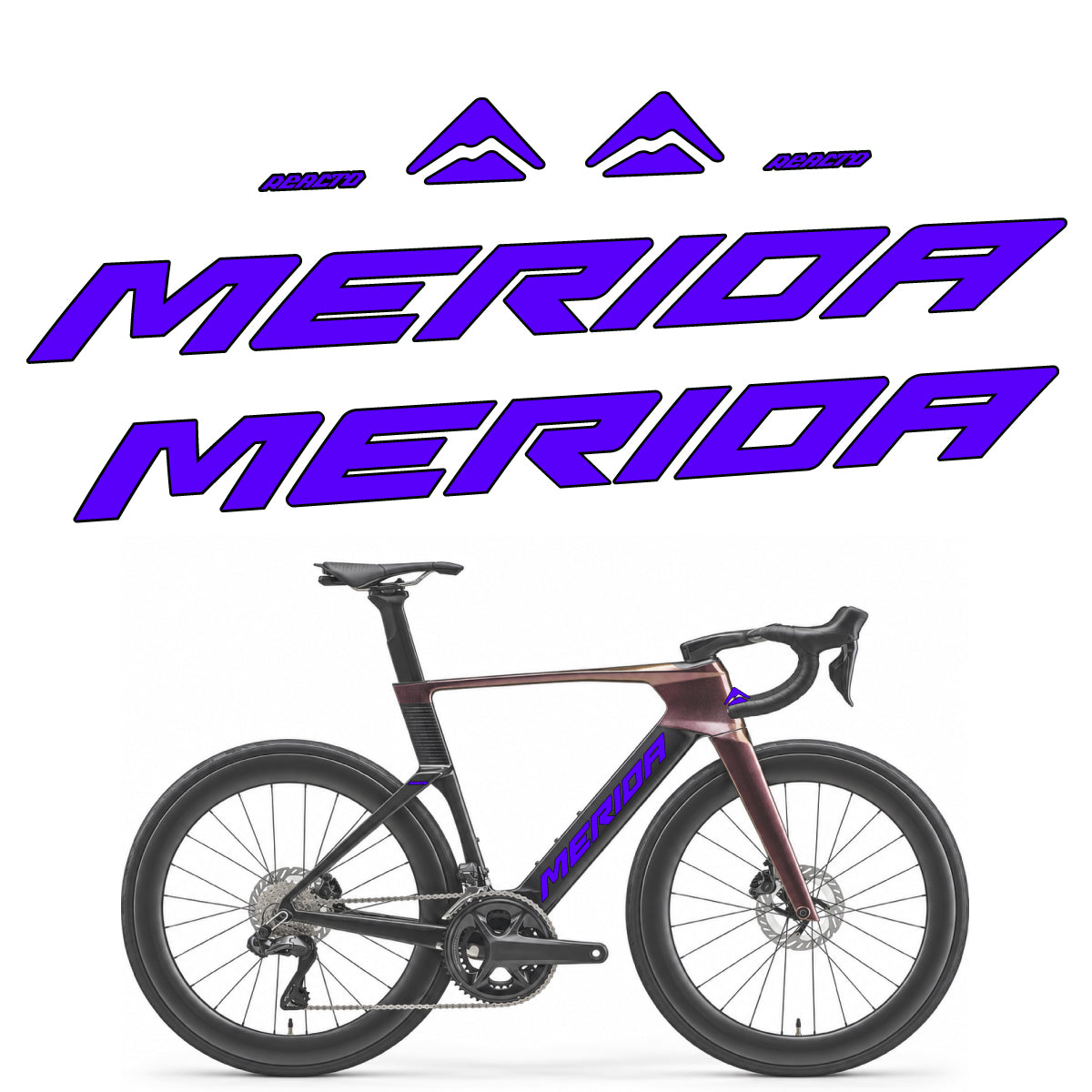 Stickers compatibles Merida Reacto 8000 2027 pour cadre – autocollants vinyle - Bleu Reflex