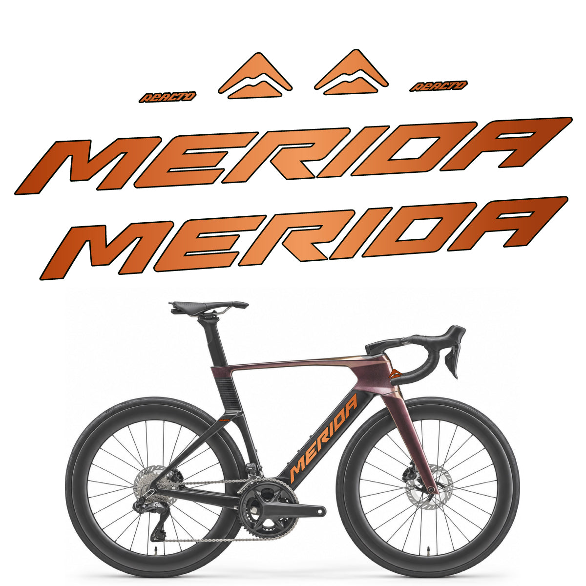 Stickers compatibles Merida Reacto 8000 2027 pour cadre – autocollants vinyle - Bronze