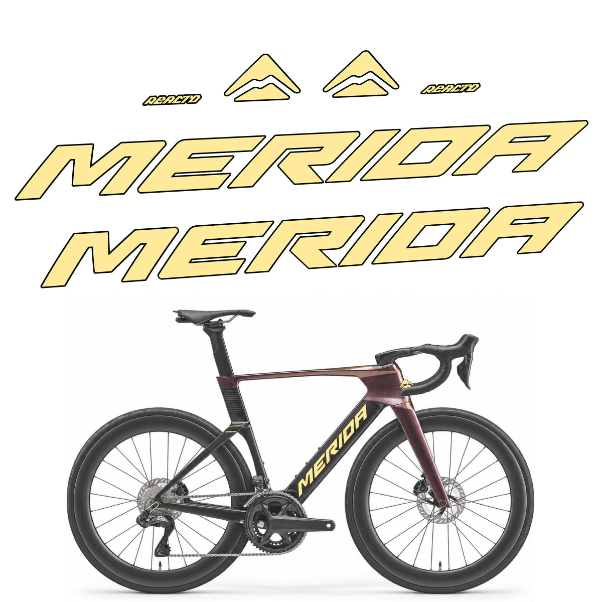 Cream decal for Merida Reacto 8000 2027 frame – bike sticker vinyl