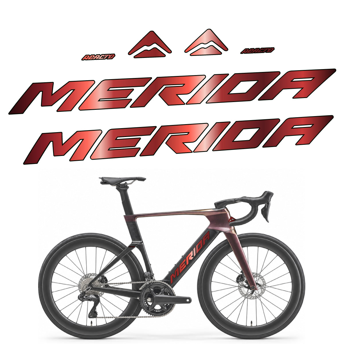 Stickers compatibles Merida Reacto 8000 2027 pour cadre – autocollants vinyle - Cuivre