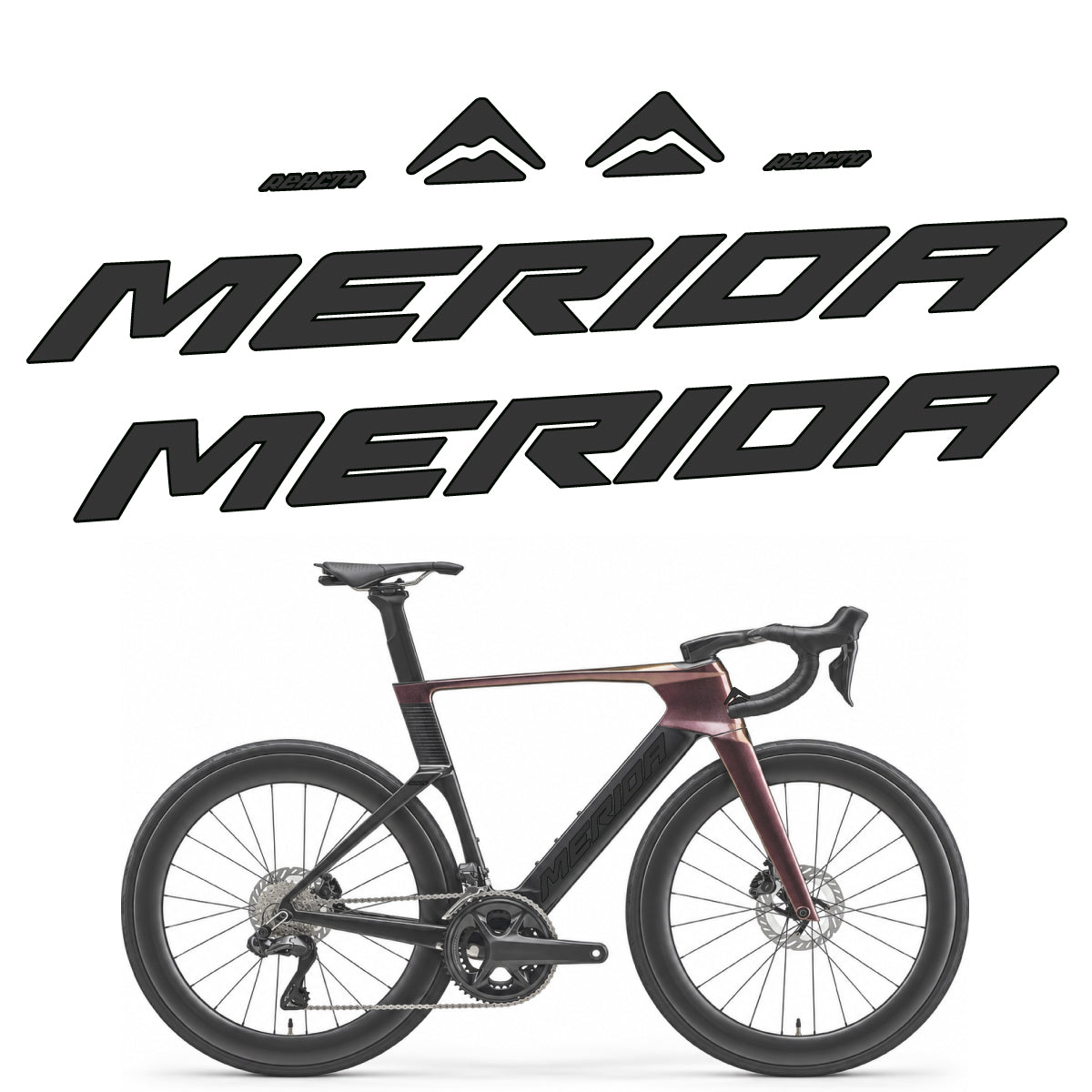 Stickers compatibles Merida Reacto 8000 2027 pour cadre – autocollants vinyle - Gris Anthracite
