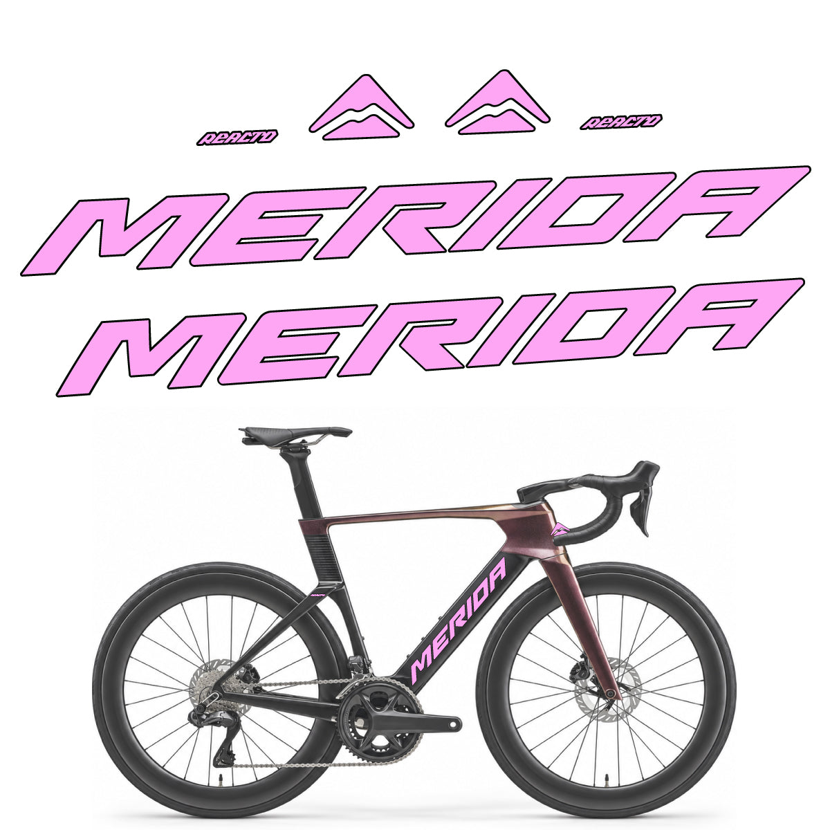 Stickers compatibles Merida Reacto 8000 2027 pour cadre – autocollants vinyle - Lilas Clair