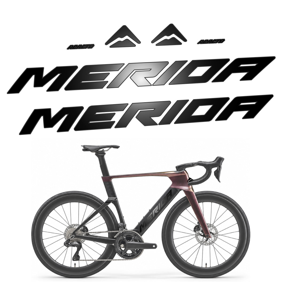 Stickers compatibles Merida Reacto 8000 2027 pour cadre – autocollants vinyle - Noir