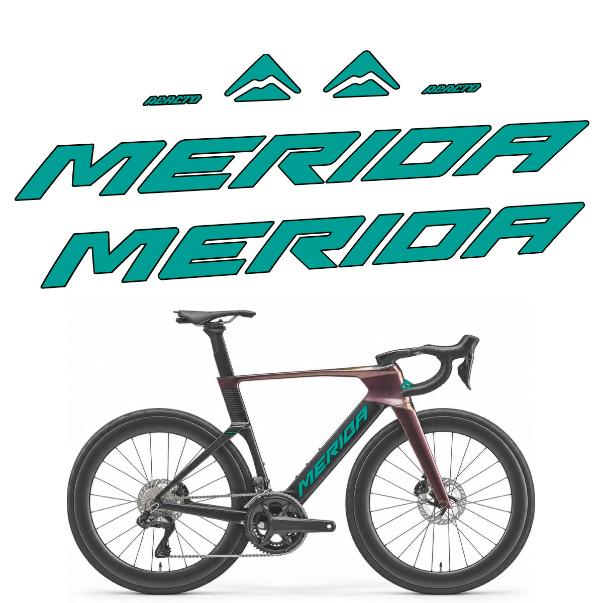 Stickers compatibles Merida Reacto 8000 2027 pour cadre – autocollants vinyle - Pétrole