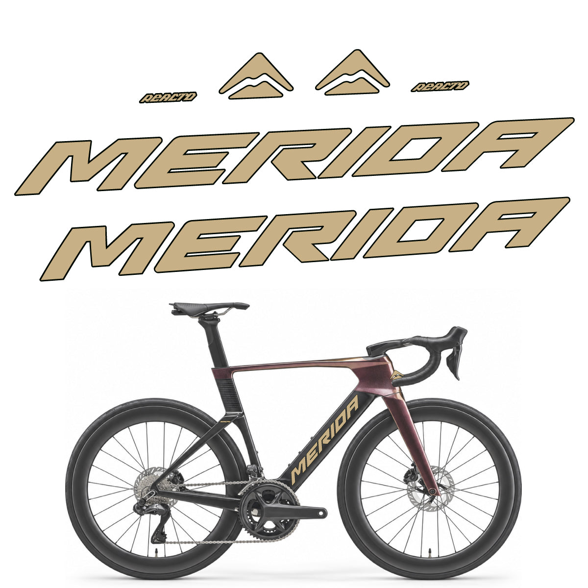 Stickers compatibles Merida Reacto 8000 2027 pour cadre – autocollants vinyle - Sable