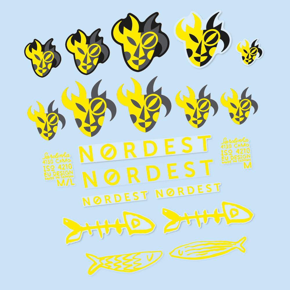 Stickers Nordest Sardinha 2 compatibles Autocollants cadre