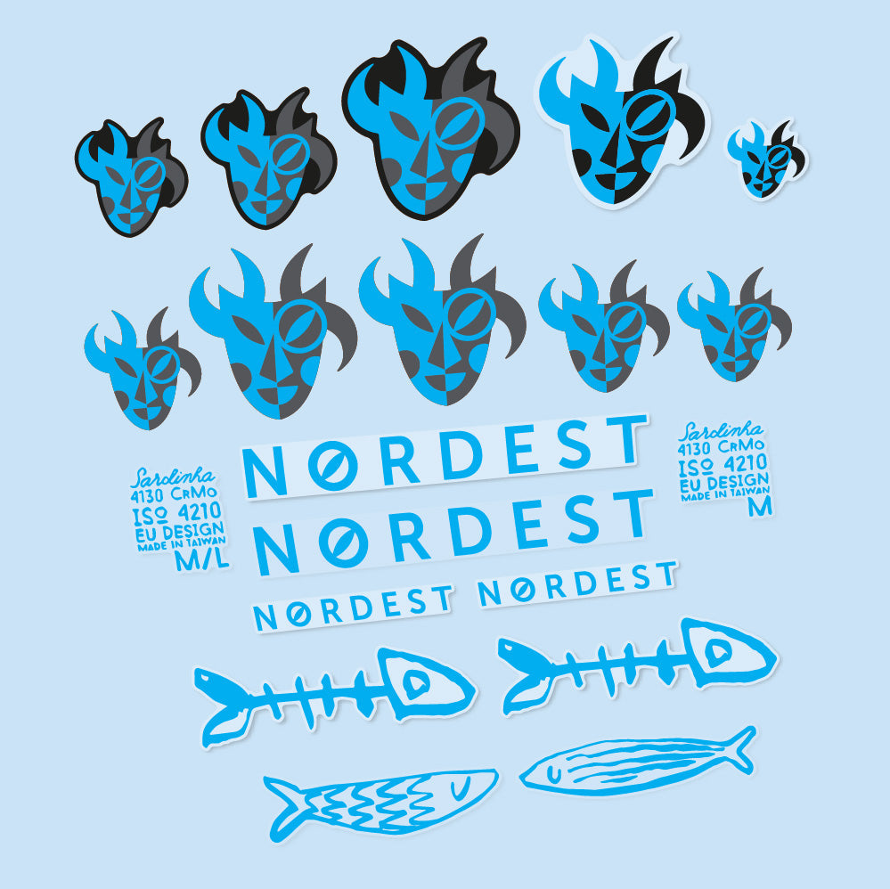 Stickers Nordest Sardinha 2 compatibles Autocollants cadre