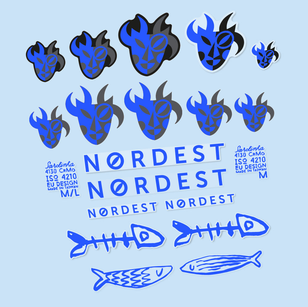 Stickers Nordest Sardinha 2 compatibles - Autocollants cadre vélo
