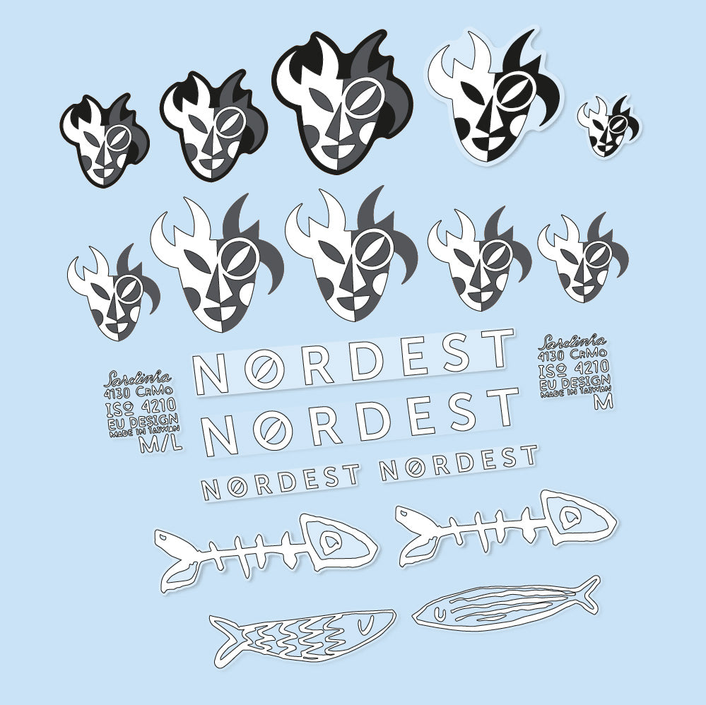 Stickers Nordest Sardinha 2 compatibles Autocollants cadre