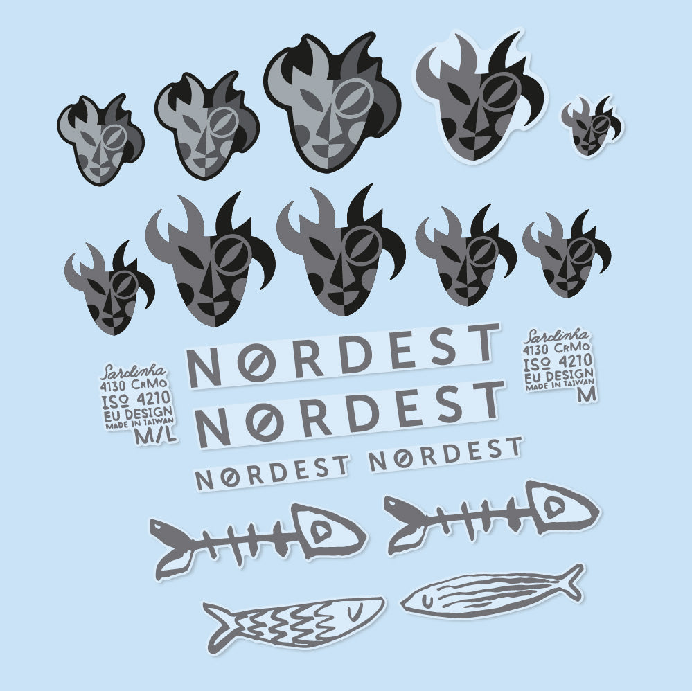 Stickers Nordest Sardinha 2 compatibles Autocollants cadre