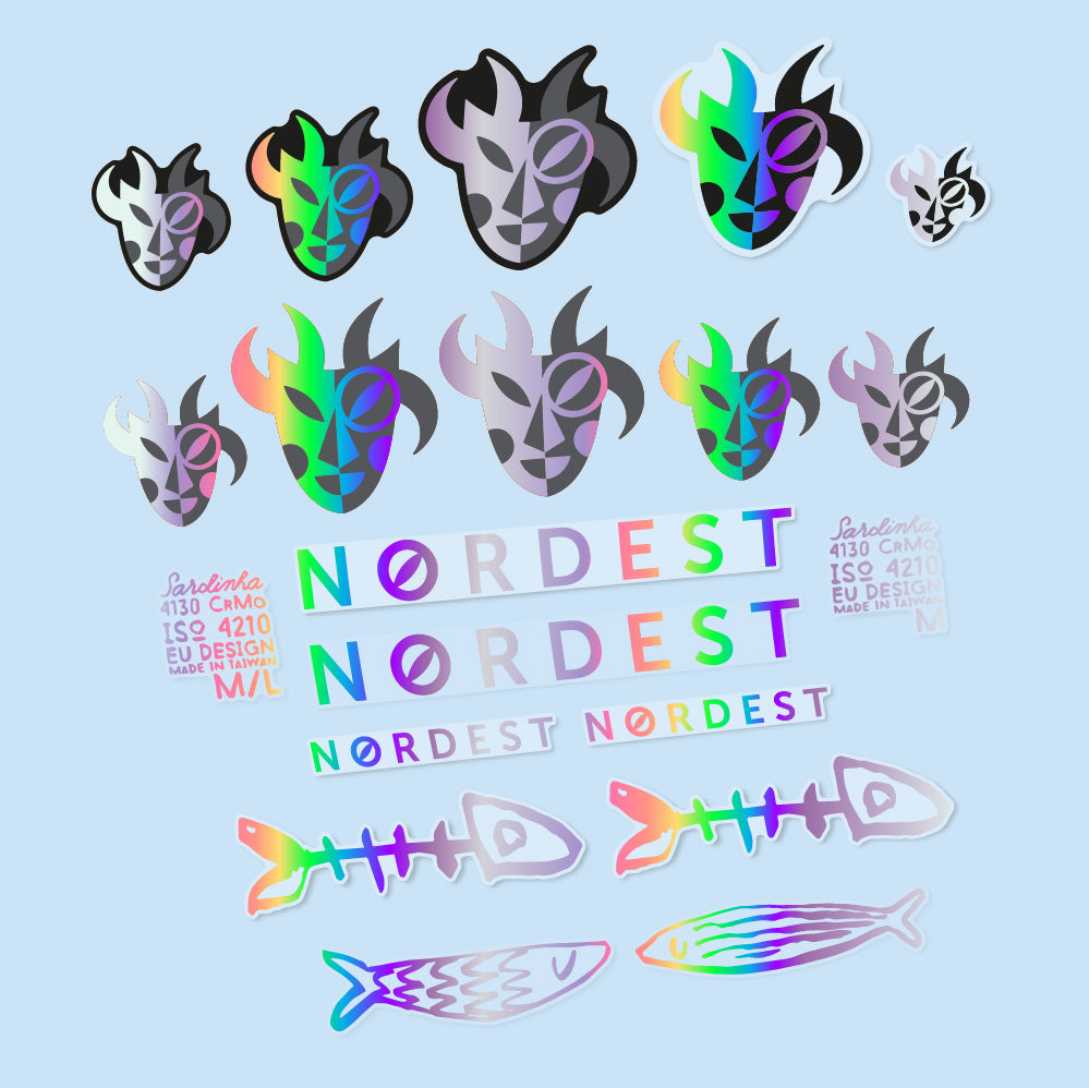 Stickers Nordest Sardinha 2 compatibles - Autocollants cadre vélo