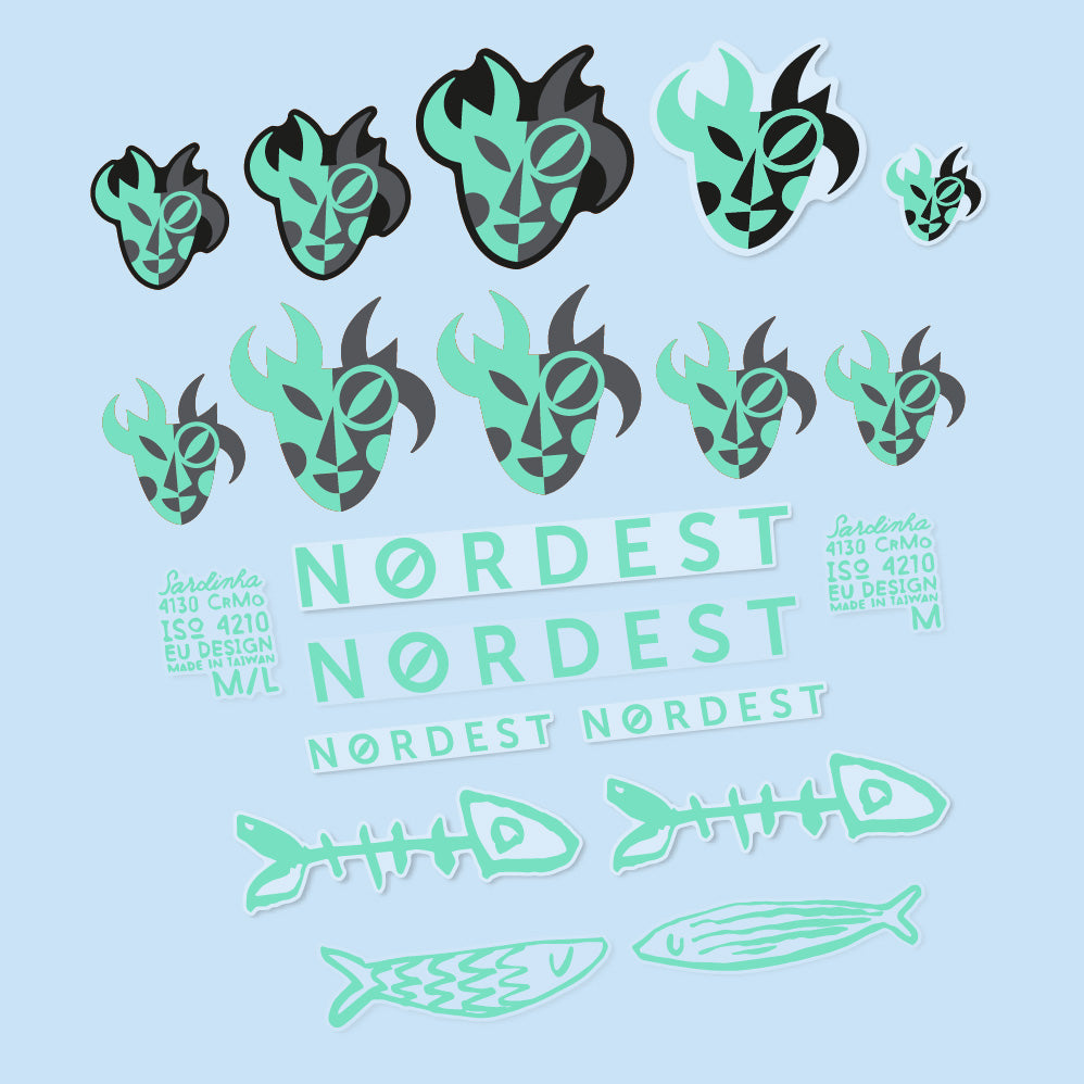 Stickers Nordest Sardinha 2 compatibles Autocollants cadre