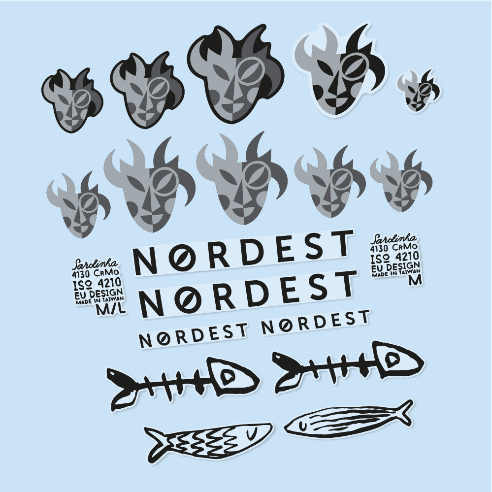 Stickers Nordest Sardinha 2 compatibles Autocollants cadre
