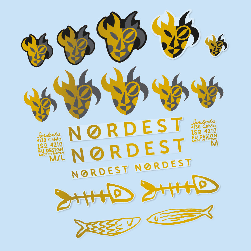 Stickers Nordest Sardinha 2 compatibles Autocollants cadre
